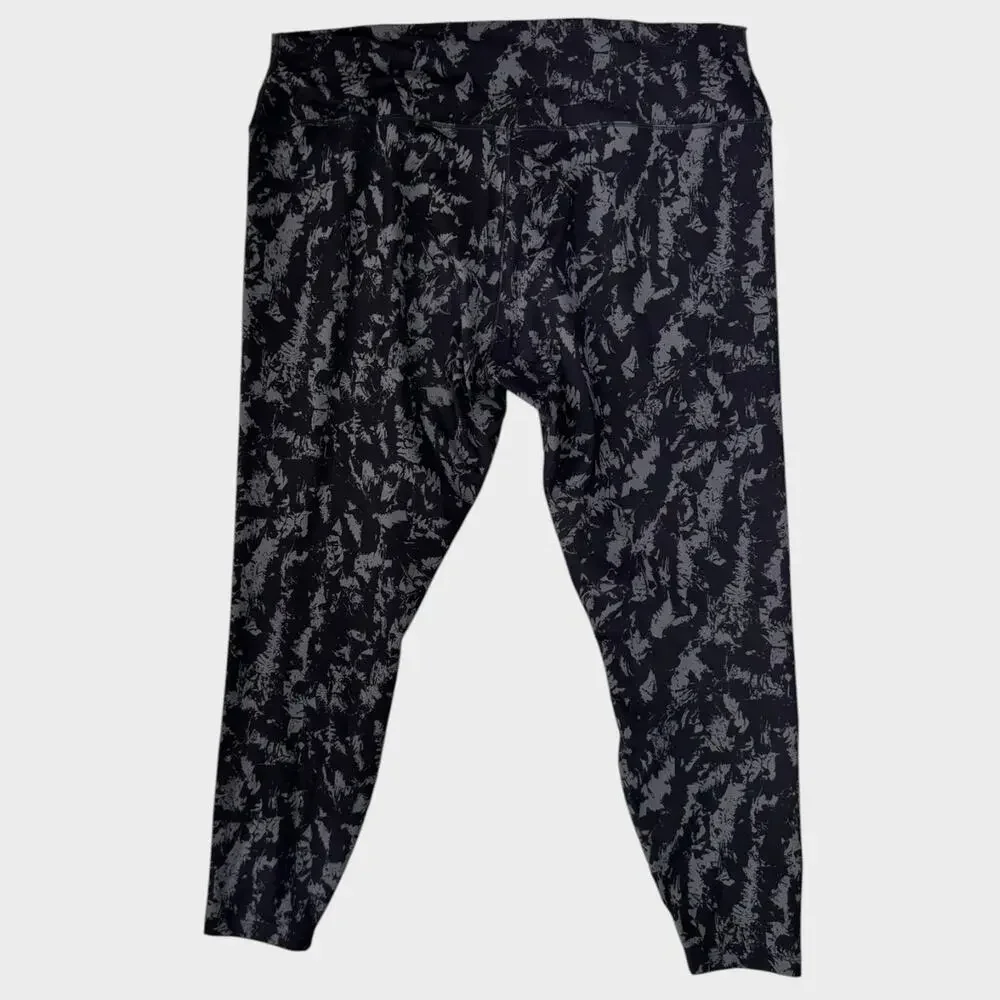 Nike One Dry Fit Leggings Womens XXL Black Gray Polyester Spandex